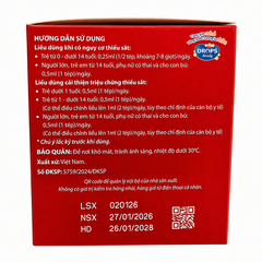 Femalto Drops 0,5ml – Thực phẩm bảo vệ sức khỏe bổ sung Sắt hữu cơ và ngăn ngừa thiếu máu do thiếu sắt – Hộp 30 ống x 0,5ml