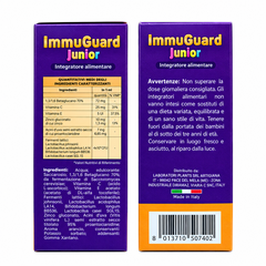 Immuguard Junior 50ml – Thực phẩm bảo vệ sức khỏe bổ sung Beta-glucan, lợi khuẩn, vitamin C, vitamin E và kẽm, hỗ trợ tăng cường sức đề kháng, tiêu hóa và ăn ngon