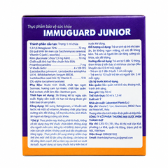 Immuguard Junior 50ml – Thực phẩm bảo vệ sức khỏe bổ sung Beta-glucan, lợi khuẩn, vitamin C, vitamin E và kẽm, hỗ trợ tăng cường sức đề kháng, tiêu hóa và ăn ngon