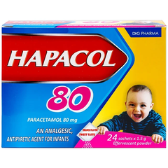 Hapacol 80 DHG giảm đau, hạ sốt (24 gói)