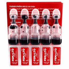 Femalto Drops 0,5ml – Thực phẩm bảo vệ sức khỏe bổ sung Sắt hữu cơ và ngăn ngừa thiếu máu do thiếu sắt – Hộp 30 ống x 0,5ml