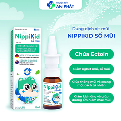 Dung Dịch Xịt Mũi NippiKid Sổ Mũi - Cho Trẻ Trên 1 Tháng Tuổi, Giúp Giảm Viêm Mũi, Nghẹt Mũi An Toàn Hiệu Quả (Chai 15ml)