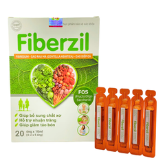Siro Bổ Sung Chất Xơ Tự Nhiên Fiberzil - Giúp Nhuận Tràng, Giảm Táo Bón, Hỗ Trợ Tiêu Hoá (Hộp 20 ống)