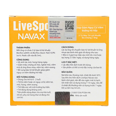 LiveSpo Navax Vàng Sơ Sinh, Bào Tử Lợi Khuẩn Giúp Giảm Nguy Cơ Viêm Đường Tai Mũi Họng (Hộp 5 ống và 1 Bình Nhỏ Giọt)