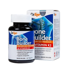 Viên Uống Bổ Sung Canxi Bone Builder DrLife - Giúp Xương Chắc Khỏe, Phòng Ngừa Loãng Xương (Hộp 60 Viên) Mỹ