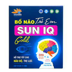 Bổ Não Trẻ Em Sun IQ - Hỗ Trợ Trẻ Tăng Cường Trí Nhớ, Cải Thiện Sự Tập Trung Và Phát Triển Não Bộ (Hộp 30 Gói)