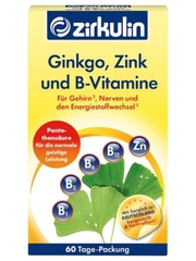 GINKO, ZINK + B-Vitamine - Zirkulin