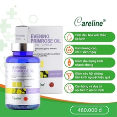 Tinh dầu hoa anh thảo ép lạnh Careline Evening Primrose Oil 1000mg - Vitamin nội tiết cho phụ nữ (Lọ 60 viên)