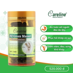Khớp vẹm xanh - Nz Green Mussel sản phẩm bảo vệ xương khớp không gây đau dạ dày (Lọ 60 viên) - CARELINE