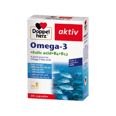 TPBVSK Omega-3 + Folic acid + B6 + B12 - Tăng cường sức khỏe mạch máu - Hộp 30 viên - Doppel herz