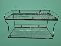 Kệ treo tường 2 tầng  inox 201