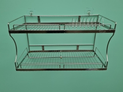 Kệ treo tường 2 tầng  inox 201