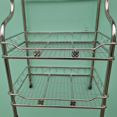 Kệ chén đứng cầu thang inox 201
