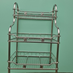 Kệ chén đứng cầu thang inox 201