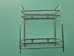 Kệ gia vị sole đứng ống 2 tầng inox 201