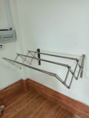 Sào xếp gắn tường gấp gọn 3 thanh inox 304