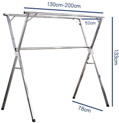 Sào chữ x cao cấp tăng đơ inox 201