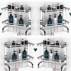 kệ  2 tầng đa năng  treo khăn phòng tắm inox 304