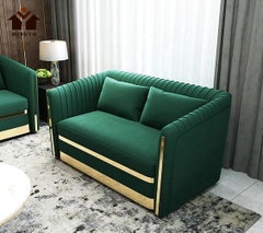 LCF05- Sofa phòng khách viền inox mạ vàng