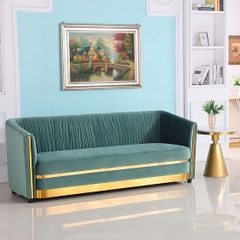 LCF05- Sofa phòng khách viền inox mạ vàng