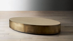 LCT44-Bàn Sofa oval inox mạ vàng