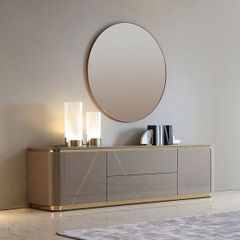 LCV12-Kệ ti vi viền inox mạ vàng
