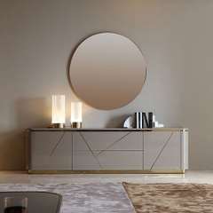 LCV12-Kệ ti vi viền inox mạ vàng