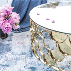 LCT46 - Bàn sofa tròn vảy cá