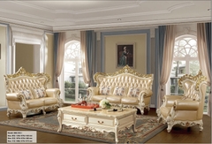 Sofa Tân cổ điển da bò thật 898