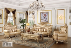 Sofa Tân cổ điển da bò thật 862