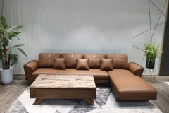 Sofa gỗ phối da chữ L mã  VTINH.330M