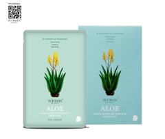 WHISIS Aloe Super Moisture Esssence Mask Pack  Mặt Nạ Tinh Chất Nhụy Hoa Lô Hội Điều Hòa Độ Axit Của Da 1 hộp / 10 miếng