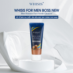 Whisis For Men Boss New Blue Homme Face Scrub Cleanser TẨY TẾ BÀO DA CHẾT- SỮA RỬA MẶT 2in1 DÀNH CHO NAM