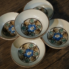 Set bát vẽ hoa trà