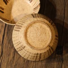 Bát chấm mộc sần sọc nâu