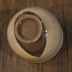 Chawan - Bát đánh matcha cốt dày men rạn (triện ký đáy)