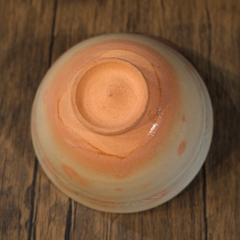 Chawan - Bát đánh matcha Mishima vẽ hoa cúc triện ký đáy