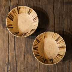 Bát chấm mộc sần sọc nâu