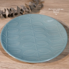 Đĩa Century xanh ngọc hoạ tiết lá