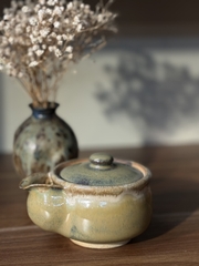 Ấm trà Houhin tráng men xanh rêu