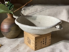 Ang nhỡ mộc men trắng triện nghệ nhân khắc chìm