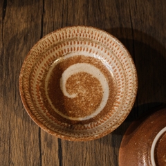 Bát nhỡ mộc Ontayaki nâu lòng xoáy