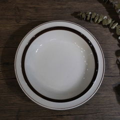 Đĩa sâu lòng vintage Nhật viền nâu nhỏ to