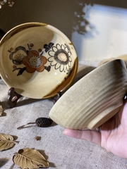 Bát ăn cơm men rạn hoạ tiết hoa nghệ thuật