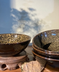 Bát ăn tráng men loang vàng