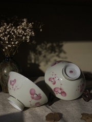 bát ăn tráng men Nhật hoa hồng