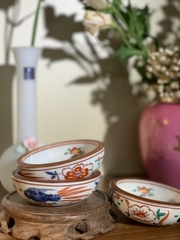 Bát chấm nhỏ tam thái vẽ vàng cốt dày
