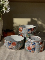Set bát cơm ngũ sắc viền vàng
