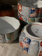 Set bát cơm ngũ sắc viền vàng