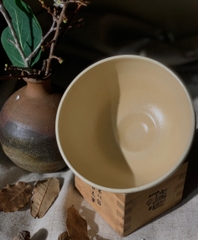 Chawan - Bát đánh matcha Kyo vẽ lá phong